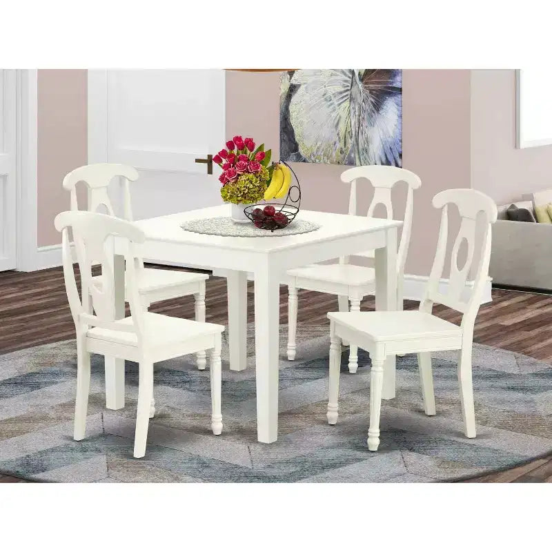 Küsten-Esszimmer-Set, 5-teilig, quadratischer Tisch und Stühle - 36 Inch - Craftsman-Stil