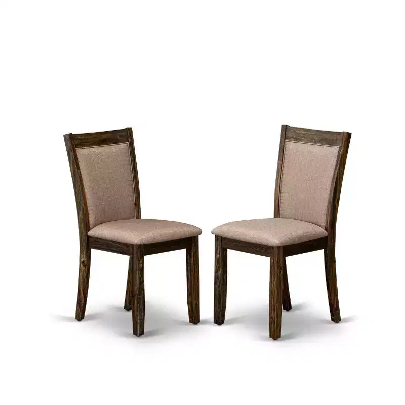 HomeStock Essgruppe, 6-teilig, rechteckig, Used-Jacobean-Finish, Tischplatte aus Massivholz mit 1 Bank und 4 Stühlen