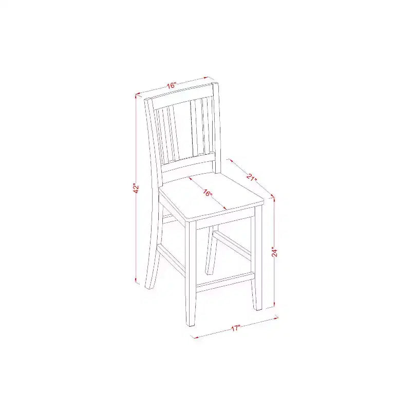 Set da pranzo rialzato da 7 pezzi - Tavolo da cucina e 6 sedie - Stile sud-occidentale - 36x60 Inch