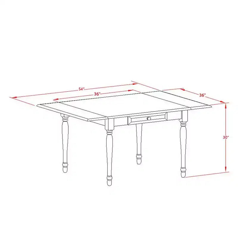 Mittelalterliches Küchen-Tischset - 5-teiliges Esszimmer-Set - Tisch aus Hartholz und 4 Parsons-Stühle - Leinenweiß-Finish