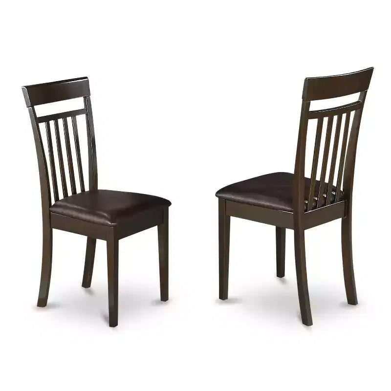 HomeStock 3-Piece Round Cappuccino Finish Solid Wood Top Dining Table with 2 Chairs