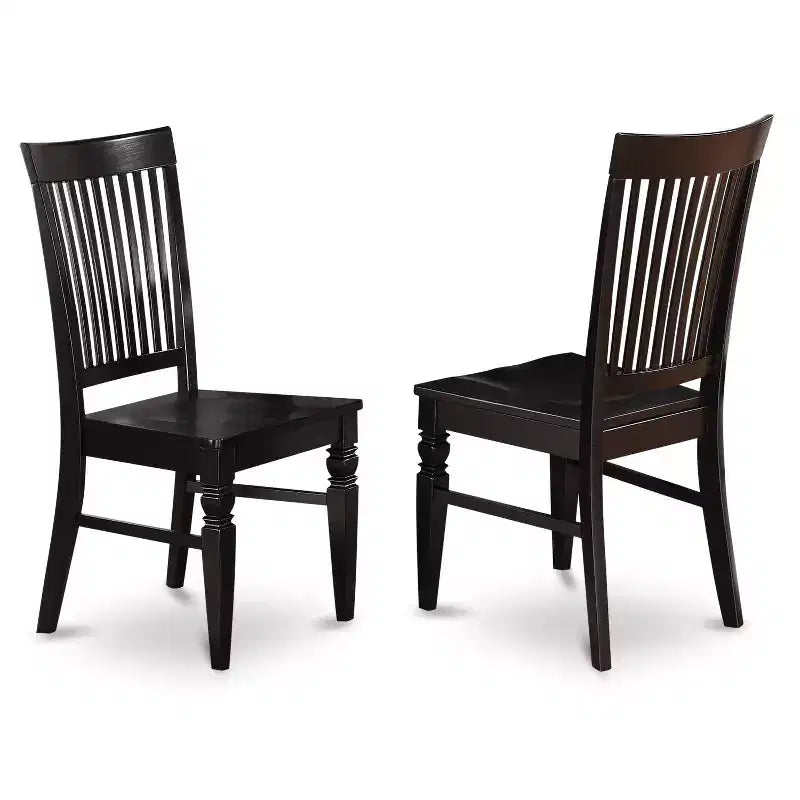 Mid-Century Dining Set - Table & 4 Chairs - 36x60 Inch - Black Finish - Modern Kitchen Furniture