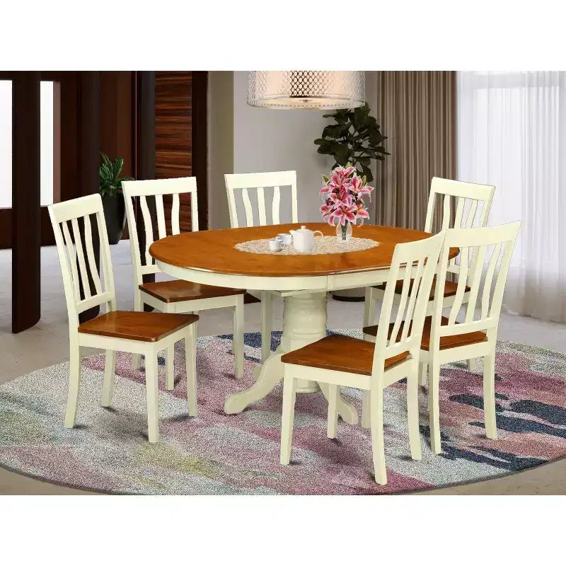 Esstisch-Set mit 6 Stühlen - Esstisch- und Sitzgruppe im Landhausstil