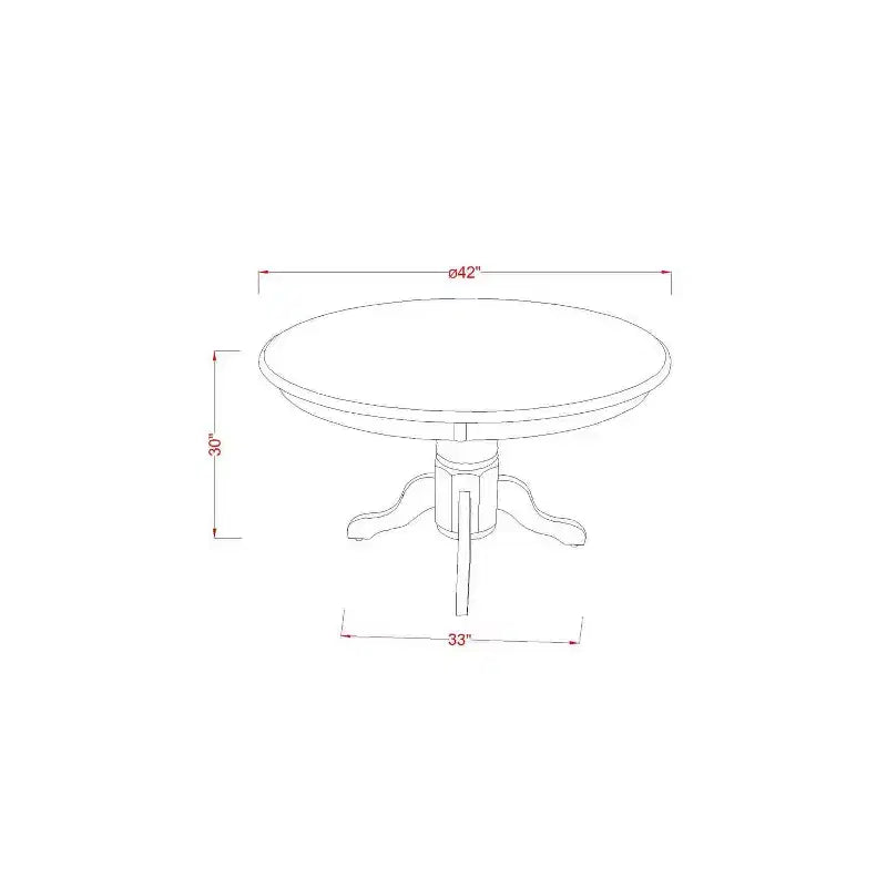 HomeStock 5-dijelni blagovaonski stol s pločom od punog drva u završnoj obradi od mlaćenice i trešnje, s 4 stolice tipa Parson