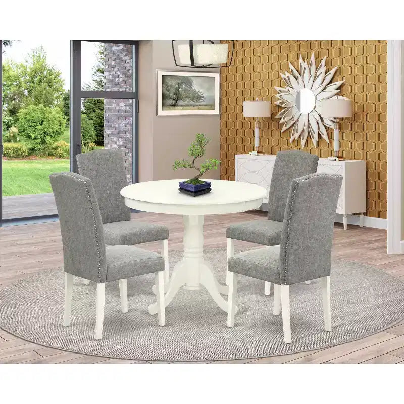 Southwestern Dining Set - 5 Piece Table & Chair Set - Antique Style - 36 Inch Round Table