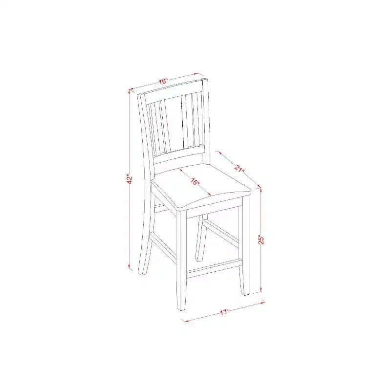 Set da tavolo con sedie ad altezza bancone - moderno set da pranzo da pub - finitura mogano - set da 5 pezzi