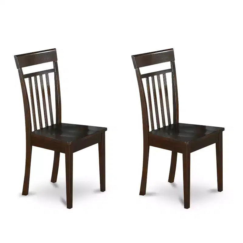 7-Piece Dinette Set - Butterfly Leaf Table & 6 Wood Chairs - Kitchen Dining Room Set - Cappuccino Finish