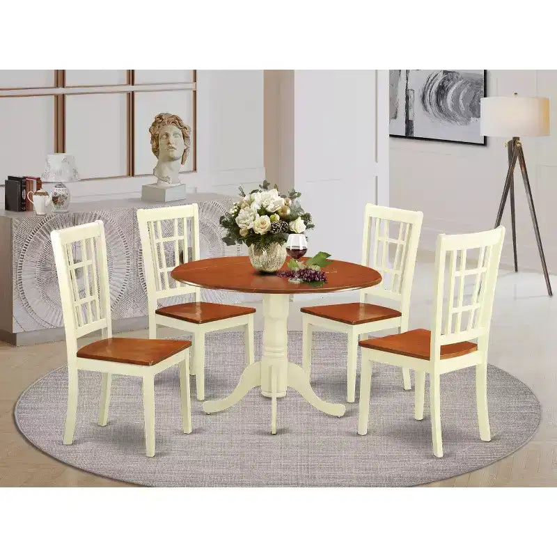 Set da cucina per 4 persone - Tavolo da pranzo con 4 sedie - Set da pranzo in legno - Mobili per la sala da pranzo di casa