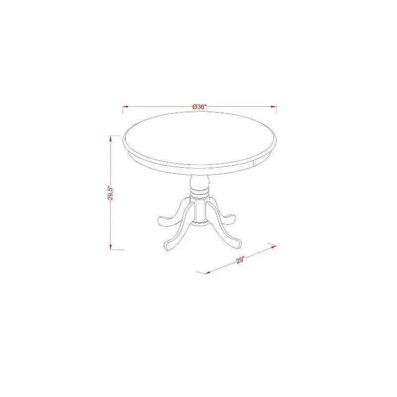 Kitchen Table Set 3pc Dining Table & Chairs - Round Table with 2 Side Chairs - Oak Finish