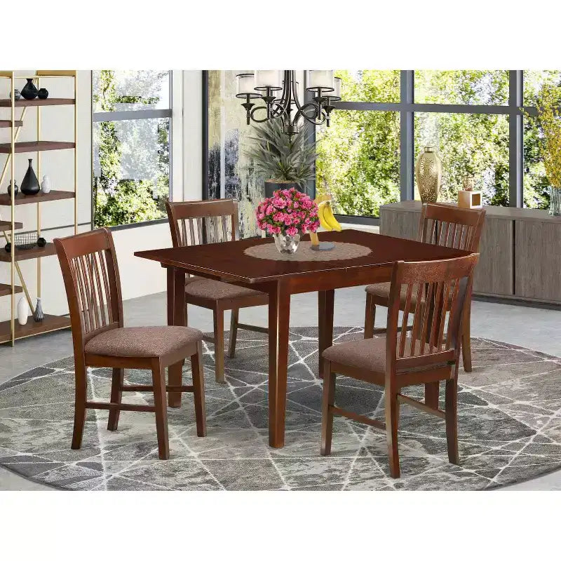 Mittelalterliches Esszimmer-Set - kleiner Tisch und Stühle - Esszimmermöbel aus Hartholz