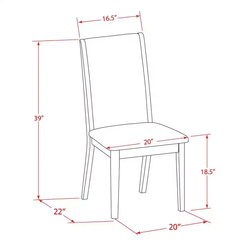 HomeStock 5-teiliges Esszimmertisch-Set mit runder Tischplatte aus Massivholz in Schwarz-Kirsch-Finish und 4 gepolsterten Stühlen