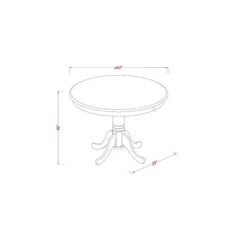 Thekenhohes Pub-Set - 5-teiliges Tisch- und Stuhl-Set - Küchen- und Esszimmer-Set - 42 Inch runder Tisch - Oberfläche in Schwarz und Kirschbaum