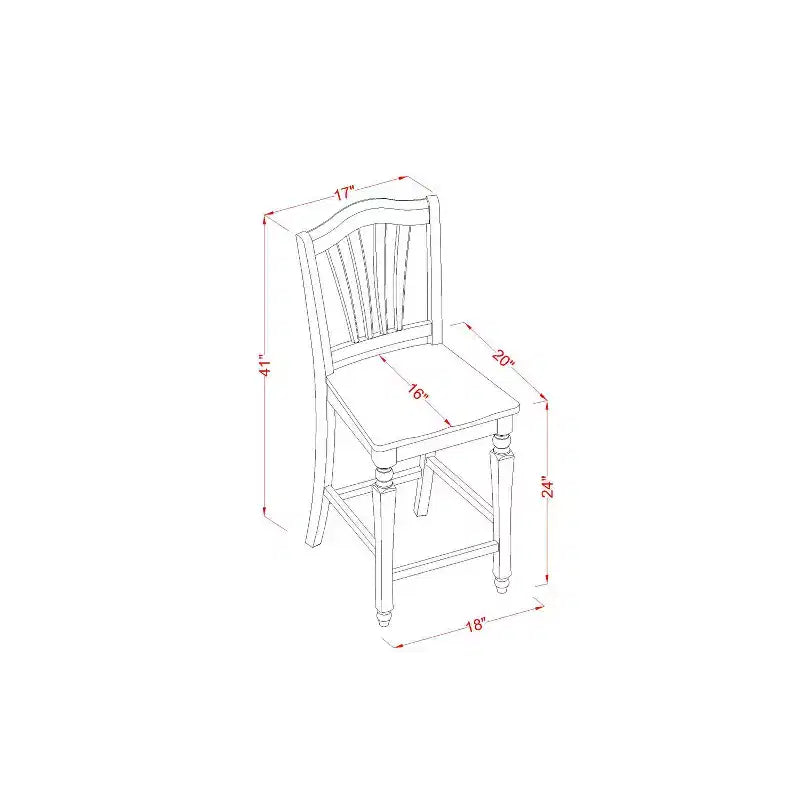 Thekenhohes Pub-Set - 5-teiliges Tisch- und Stuhl-Set - Küchen- und Esszimmer-Set - 42 Inch runder Tisch - Oberfläche in Schwarz und Kirschbaum