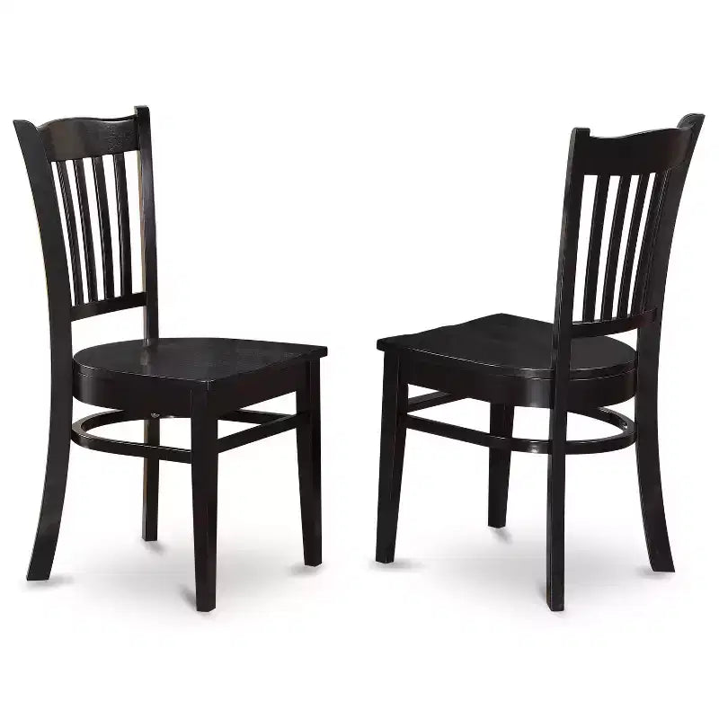 HomeStock 7-teiliges rechteckiges Esszimmer-Set in Schwarz aus Massivholz mit Tischplatte und 6 Stühlen