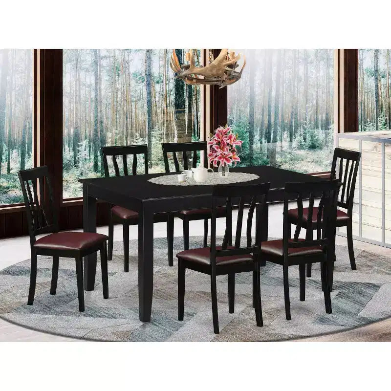 Esszimmer-Set im Southwestern-Stil - Tisch und Stühle - 7-teiliges Esszimmer-Set - moderner Landhausstil