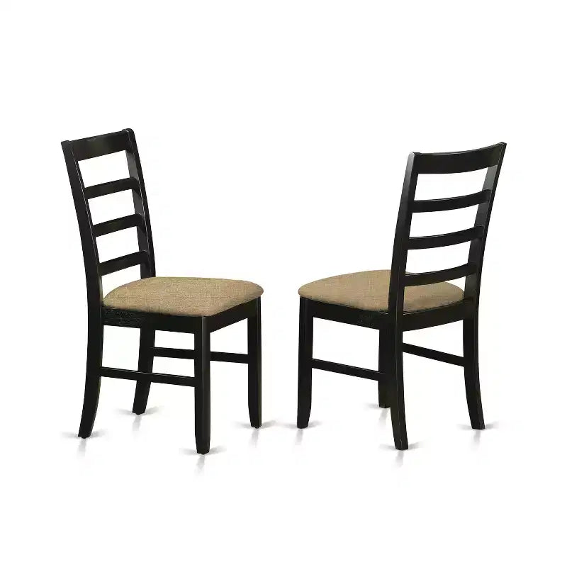 HomeStock 3-teiliges rundes Esszimmer-Set mit Tischplatte aus Massivholz in Schwarz und Kirschbaum-Finish, mit 2 Stühlen