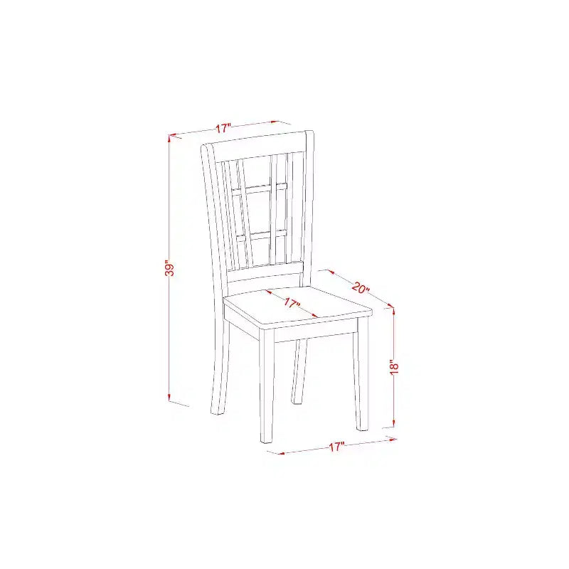 Σετ τραπεζαρίας HomeStock 5 τεμαχίων, στρογγυλό τραπέζι με επιφάνεια από μασίφ ξύλο σε φινίρισμα βουτυρόκρεμας και κερασιάς, με 4 καρέκλες