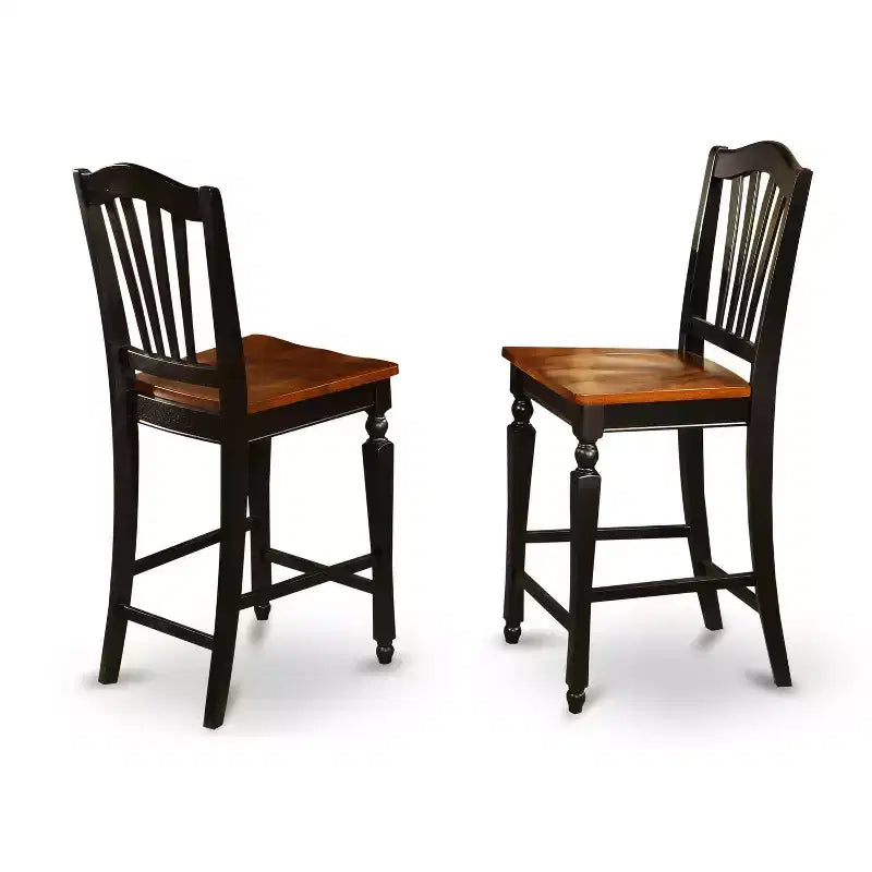 Set da cucina - set da pranzo in 3 pezzi con tavolo e sedie - tavolo rotondo con base a piedistallo - finitura mogano scuro