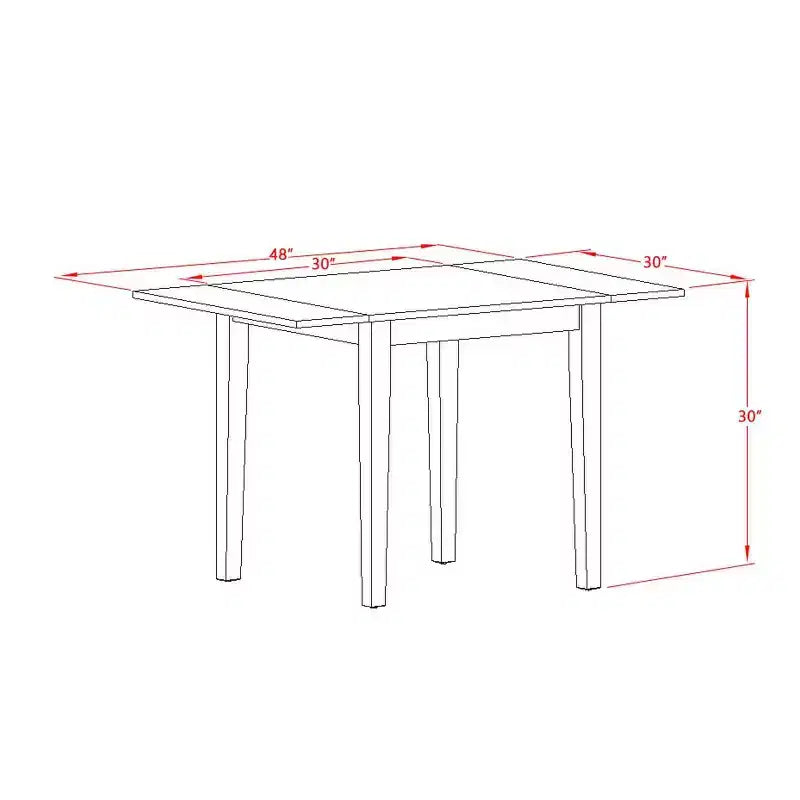 HomeStock 5-teiliges Esstischset mit Leinenweiß-Finish, Tischplatte aus Massivholz, 4 Parsons-Stühlen und Ausziehplatte