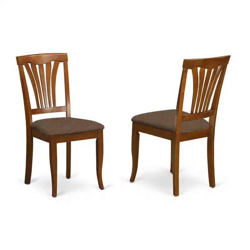 HomeStock 5-teiliges rundes Esszimmer-Set mit Saddle-Brown-Finish, Tischplatte aus Massivholz und 4 Stühlen