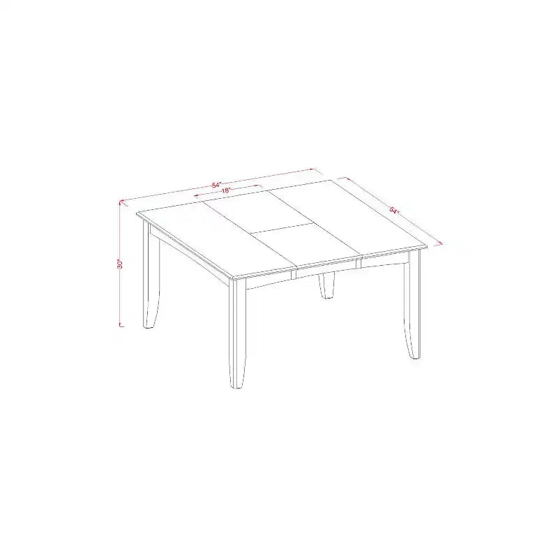 HomeStock 7-teiliges quadratisches Esstisch-Set in Schwarz und Kirschholzoptik mit Tischplatte aus Massivholz und 6 Esszimmerstühlen mit Sprossenlehne, Sitzplätze für 6 Personen