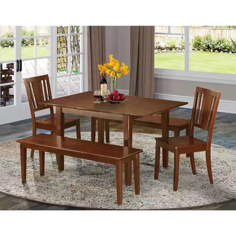 Luxuriöses Esszimmer-Set - Kleiner Esstisch mit Stühlen und Sitzbank - Moderne Esszimmermöbel