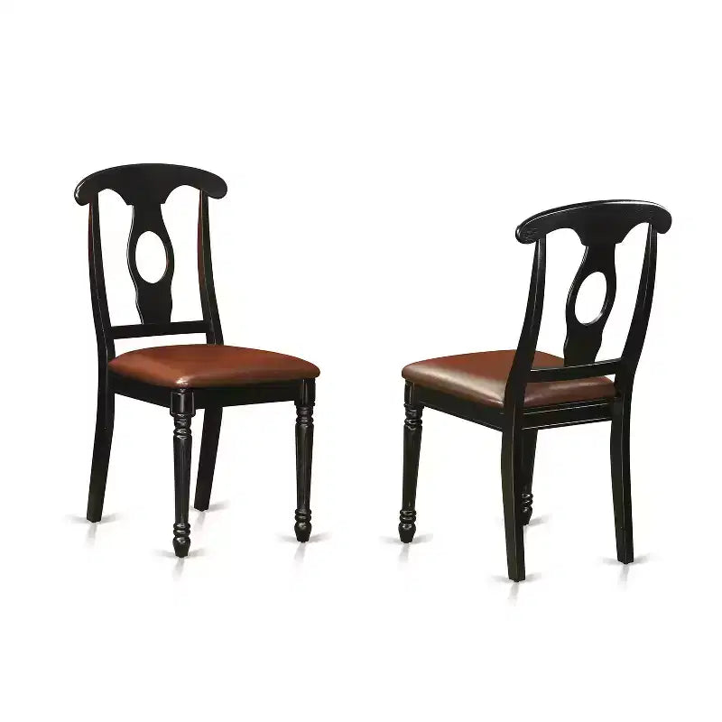 Moderne 5-delige eetset - ronde tafel en 4 keukenstoelen - zwarte afwerking - HomeStock