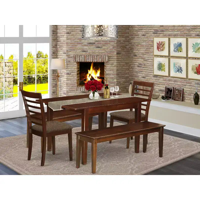 Küchentisch-Set mit Stühlen - moderner Esszimmertisch und Sitzbank - Esszimmermöbel