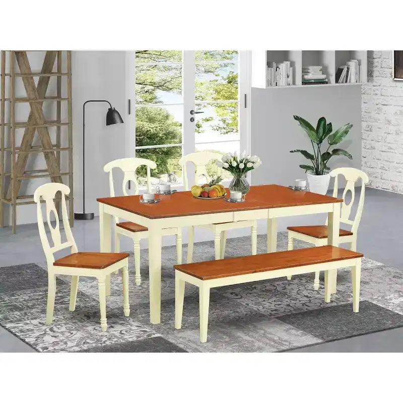 Rustieke eetkamerset - massiefhouten tafel en stoelen voor keuken of eetkamer