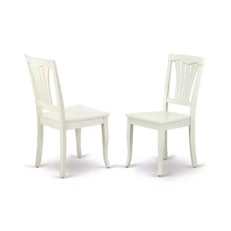 Ronde eetset - 5-delige keukentafel met 4 stoelen - linnenwitte finish