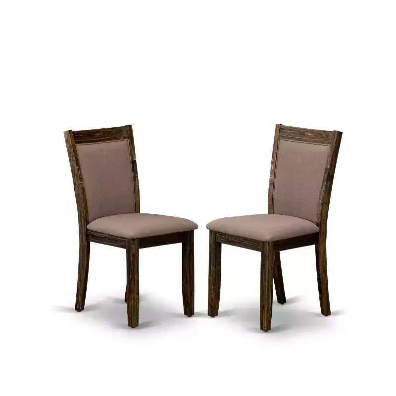 HomeStock set da pranzo da 5 pezzi con finitura Jacobean effetto vissuto, piano in legno massello e 4 sedie
