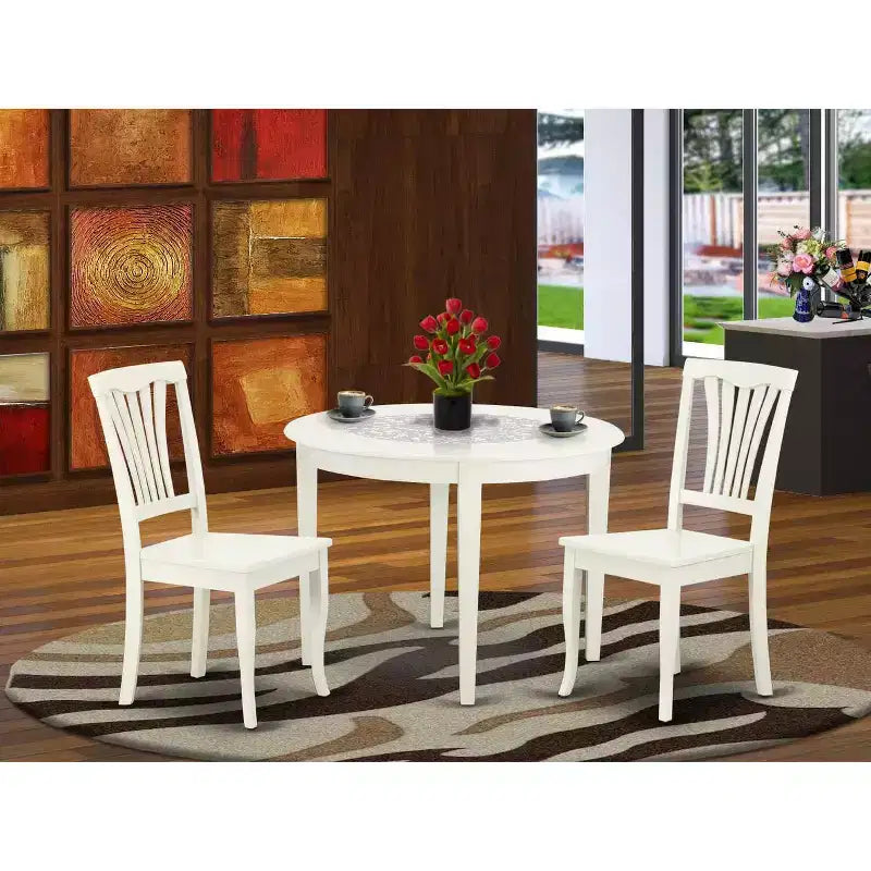 Round Dining Set 3pc - 42 Inch Table & 2 Chairs - Baroque Style Furniture