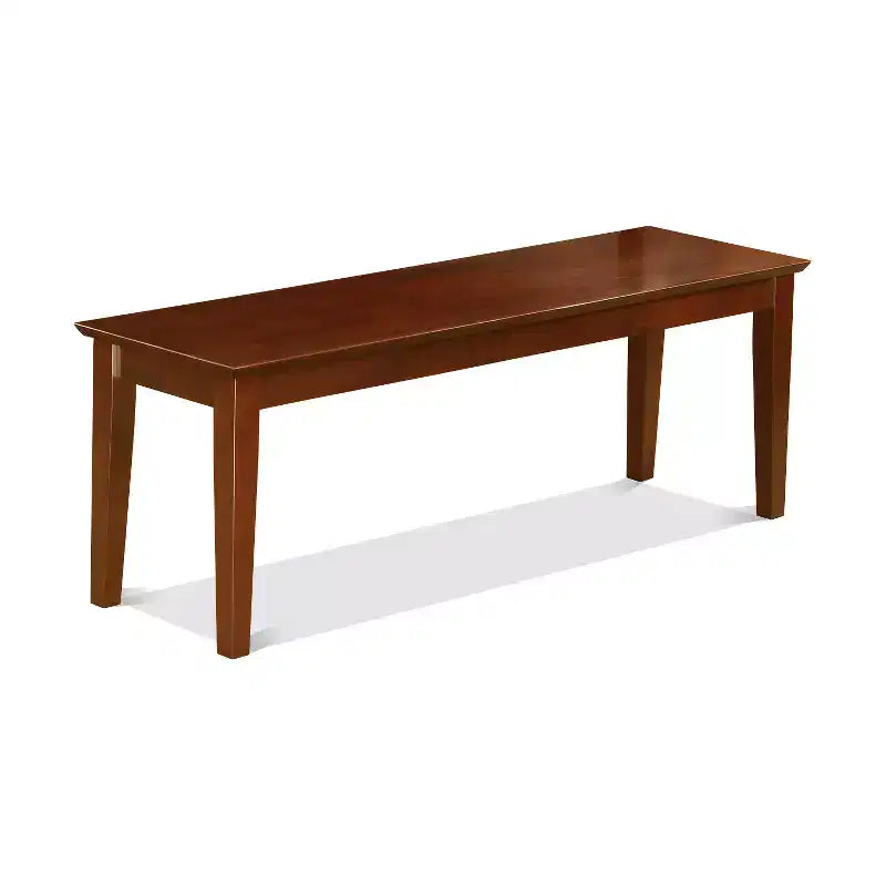 HomeStock 5-Piece Rectangle Mahogany Finish Solid Wood Top Dining Table with 2 Benches, 2 Chairs