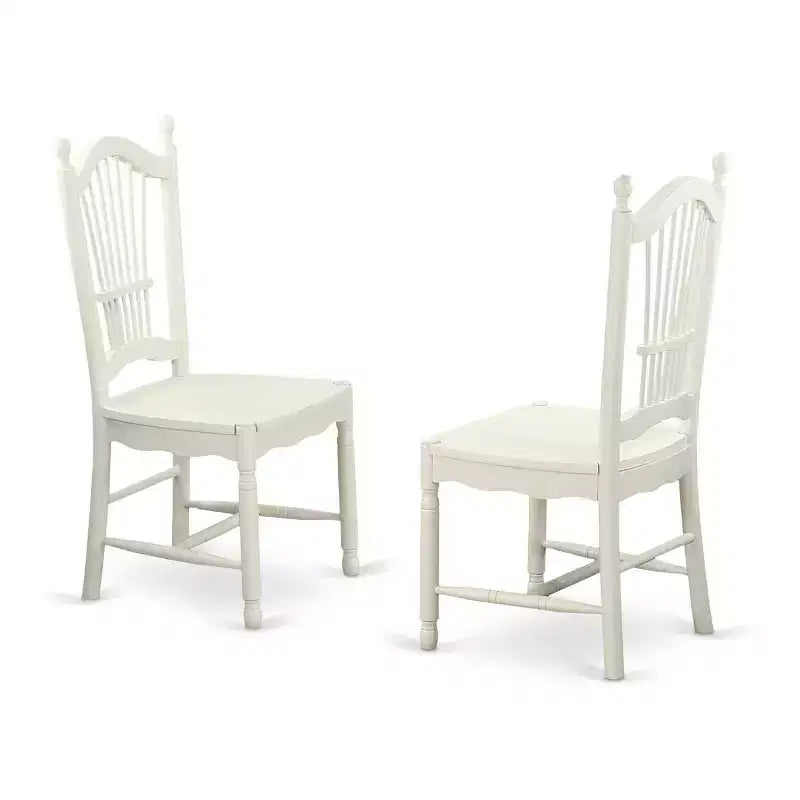 Set da tavolo da pranzo moderno da 3 pezzi - Tavolo e sedie in legno bianco lino - Set da sala da pranzo per cucina