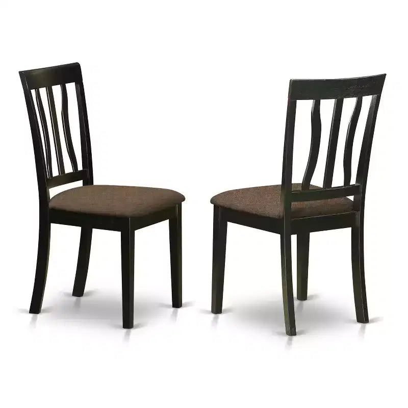 Set da pranzo moderno da 7 pezzi - Tavolo rettangolare con allunga e 6 sedie in tessuto - Finitura nera
