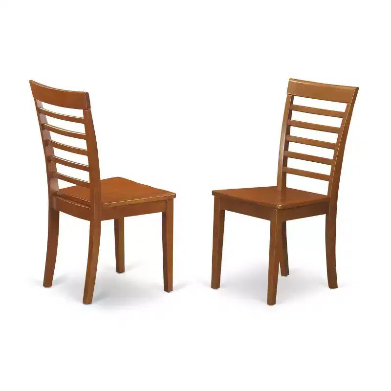 5 Piece Dinette Set - Small Dining Table & Chairs - Kitchen Table Set - Modern Design - Saddle Brown Finish