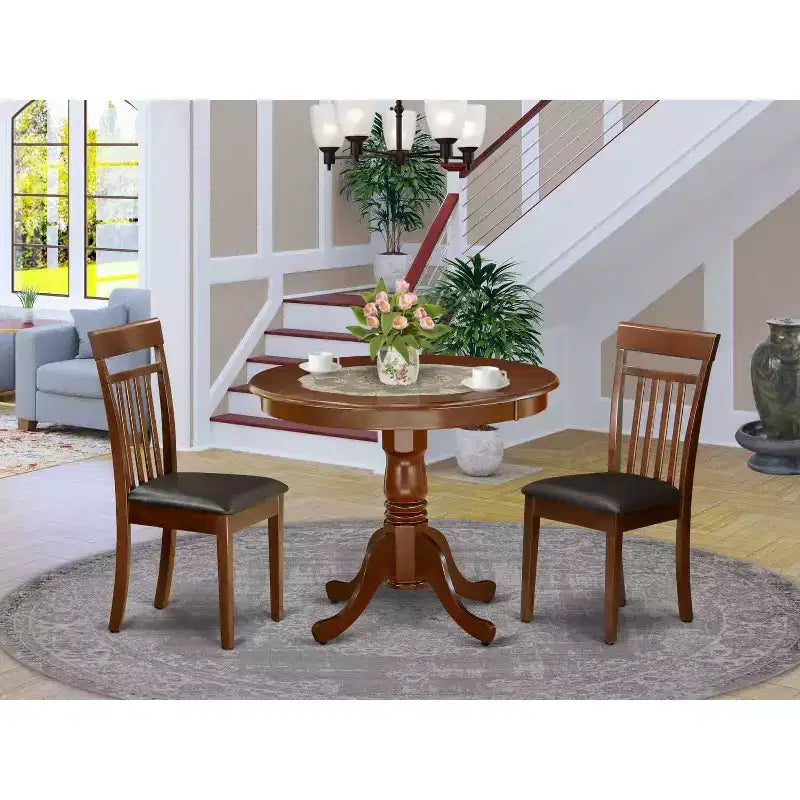 Set da pranzo Rococò - tavolo e sedie da cucina in 3 pezzi - arredo per piccoli spazi - design elegante