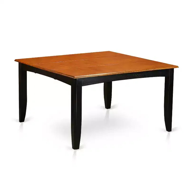 HomeStock 7-teiliges quadratisches Esszimmer-Set mit schwarzem Kirschholz-Finish, Tischplatte aus Massivholz und 6 Stühlen