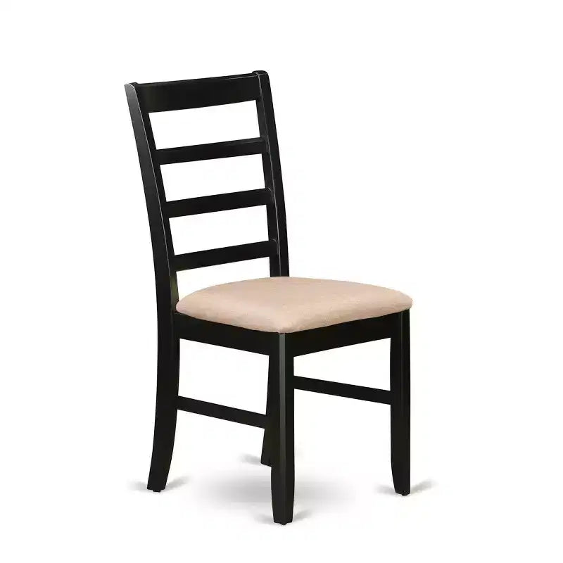 HomeStock 7-teiliges quadratisches Esszimmer-Set mit schwarzem Kirschholz-Finish, Tischplatte aus Massivholz und 6 Stühlen
