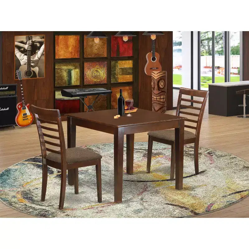 Essplatz-Set, 3-teilig - quadratischer Esstisch und Stühle - Küchentisch-Set - Elegantes Design