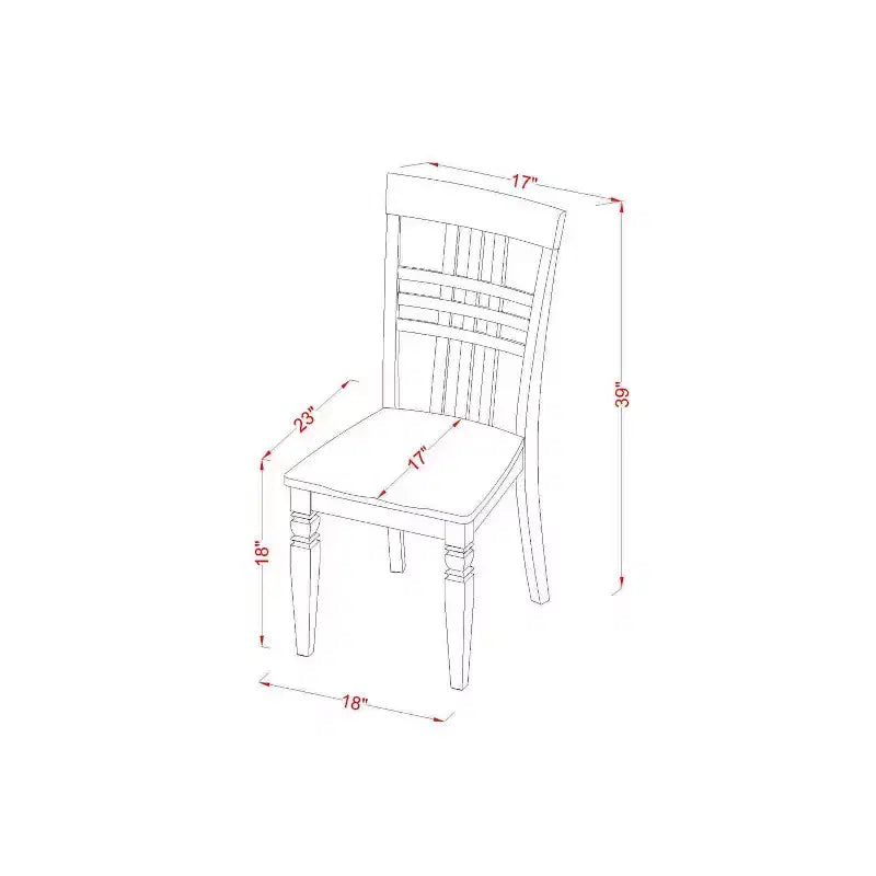 Esszimmer-Set mit 7-teiligem Tisch und Stühlen - Küchen- und Esszimmer-Set - Finish in Schwarzkirsche