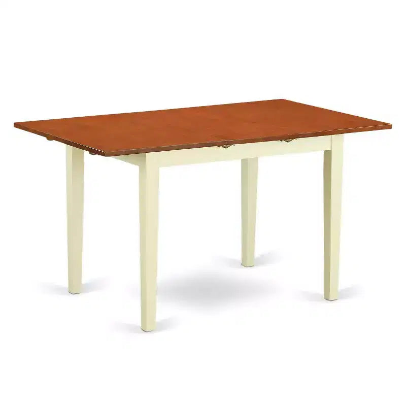 Esszimmer-Set, 5-teiliges Tisch- und Stuhlset - Rechteckiger Holztisch mit Schmetterlings-Einlegeplatte - Küchen-Esszimmermöbel