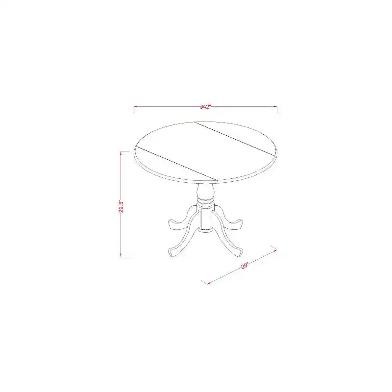 Set da pranzo con tavolo rotondo allungabile con ribalta - Tavolo e sedie per angolo cucina - Set da pranzo compatto