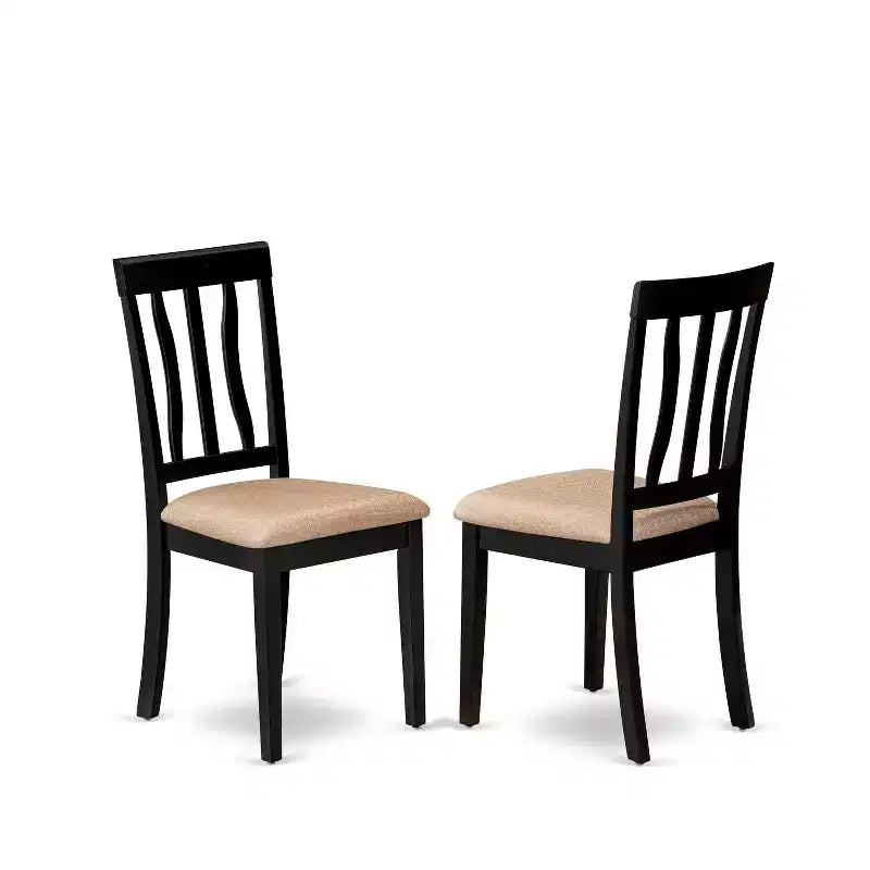 Küchen-Esszimmer-Set - Runder Tisch mit 2 Holzstühlen - Moderne Esszimmermöbel