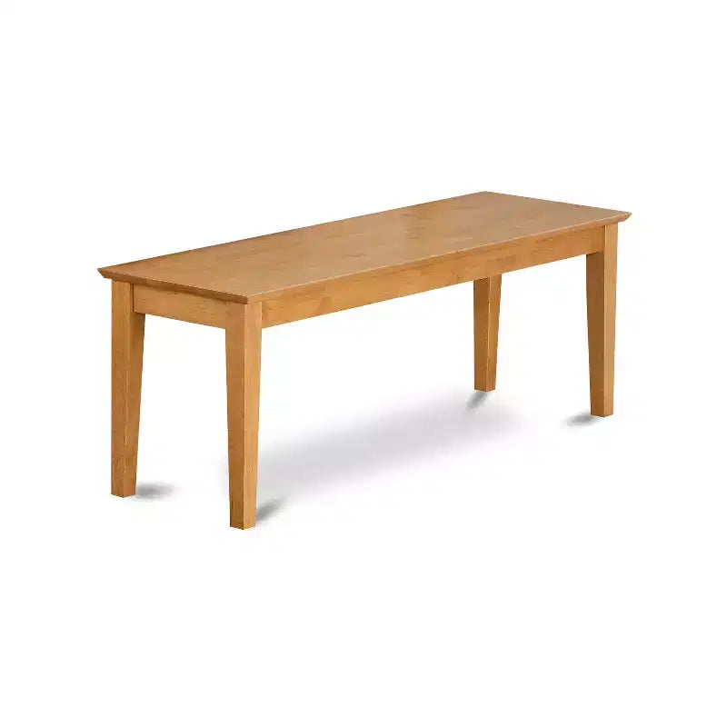 Tavolo da pranzo rettangolare HomeStock da 6 pezzi con finitura rovere naturale, piano in legno massello, 1 panca e 4 sedie