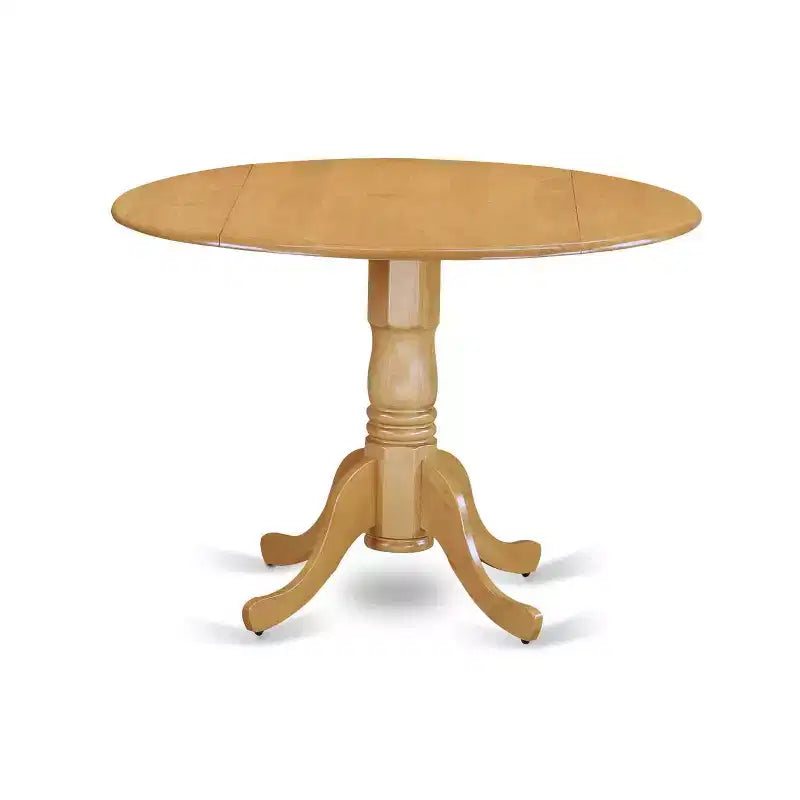Set da pranzo vittoriano - Tavolo rotondo e sedie da 5 pezzi - Elegante design Parsons - Finitura rovere - 42 Inch