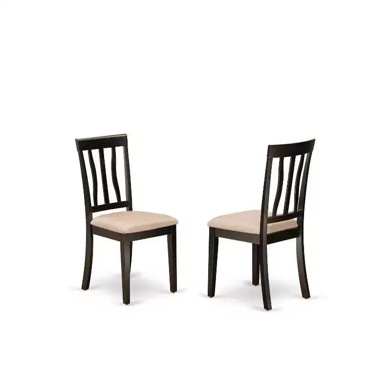 5-teiliges Esszimmerset - Retro-Küchentisch und -stühle - runder Esstisch für 4 Personen - Cappuccino-Finish
