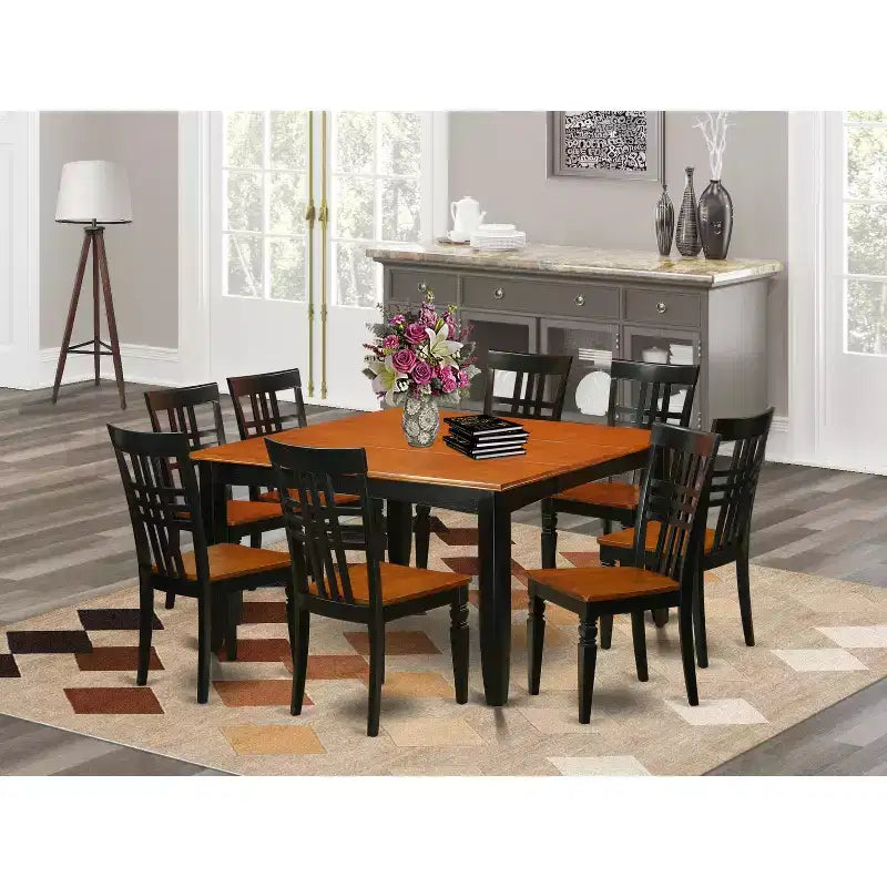 Rustikales Esszimmer-Set - Küchentisch mit 8 Stühlen - platzsparendes Design