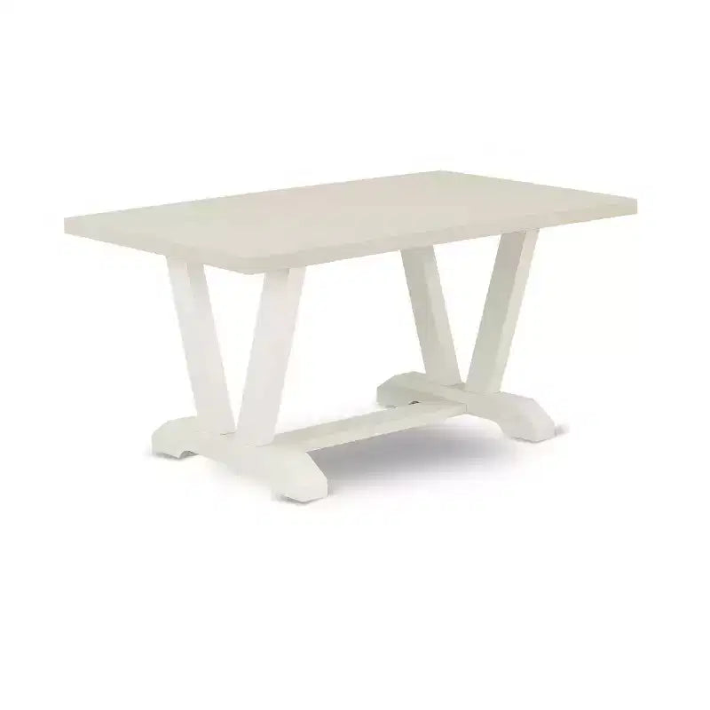 HomeStock tavolo da pranzo rettangolare da 5 pezzi con finitura rovere naturale, piano in legno massello e 4 sedie Parson