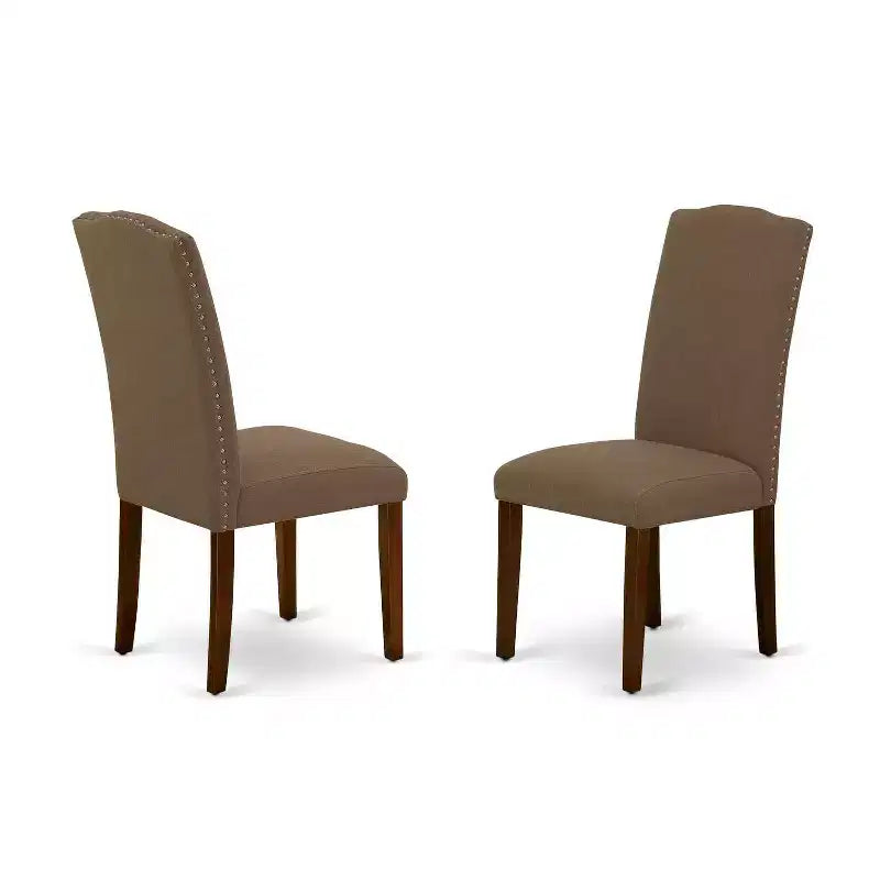 5-teiliges Esstisch-Set mit Mahagoni-Finish, Tischplatte aus Massivholz, 4 gepolsterte Stühle, mit Klappplatte